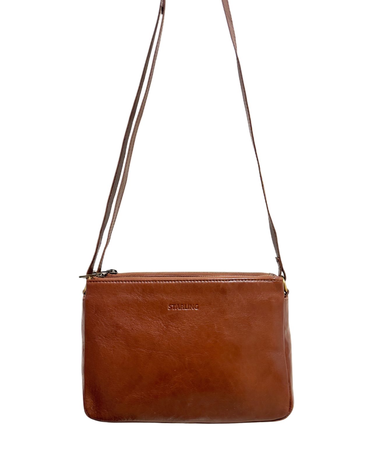 Starling nahkainen olkalaukku , t.ruskea - Image 3