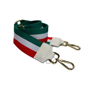 Olkahihna italialainen lippu värinen|valkoinen nahkapääty