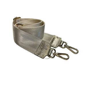Olkahihna Yksivärinen Beige kiiltävä nahkainen pääty