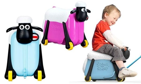 Shaun the Sheep Lasten Ride-On Matkalaukku Vaaleanpunainen - Image 3