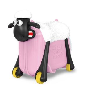 Shaun the Sheep Lasten Ride-On Matkalaukku Vaaleanpunainen