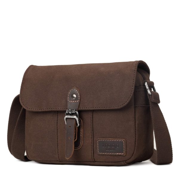 Troop London Canvas Olkalaukku|Crossbody laukku T.ruskea