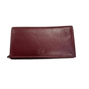 Iso naisten nahkalompakko RFID / viininpunainen