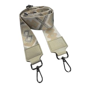 Hihna Olkalaukkuun kuvio valkoinen/hopea/beige