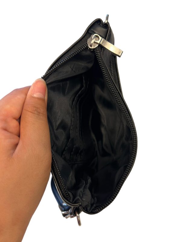 Palanahkainen crossbody-laukku, musta /B-451-1 - Image 3