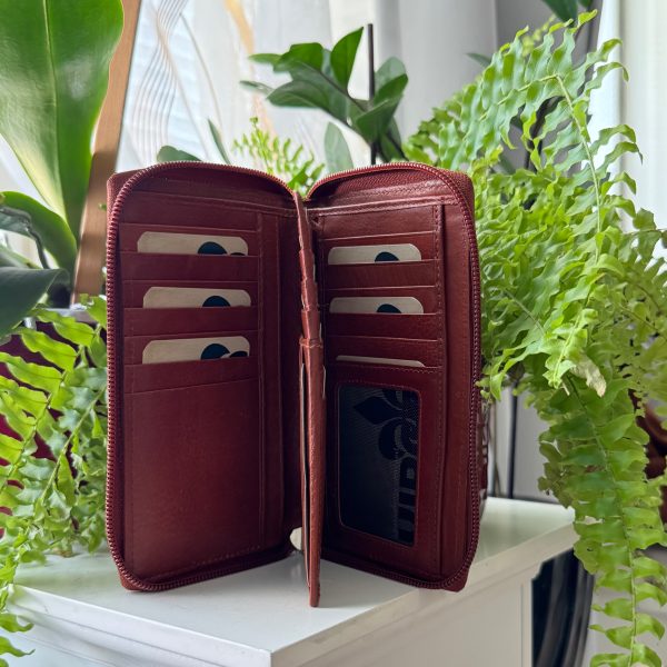 Virgo iso nahkalompakko RFID-safe ympärisuljettavalla vetoketjulla - Image 3