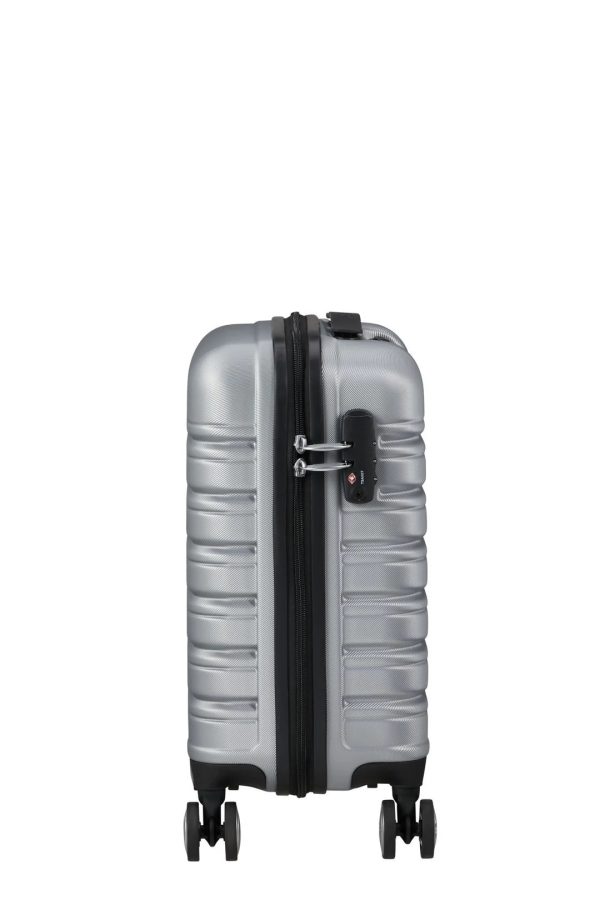 American Tourister underseat cabinlaukku/ 4 pyörää, hopea 45cm - Image 4
