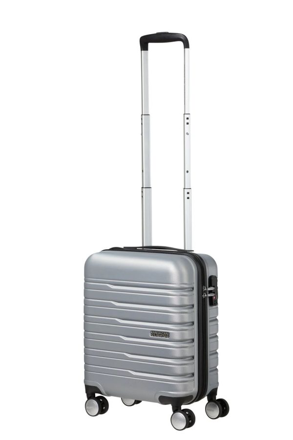 American Tourister underseat cabinlaukku/ 4 pyörää, hopea 45cm - Image 5