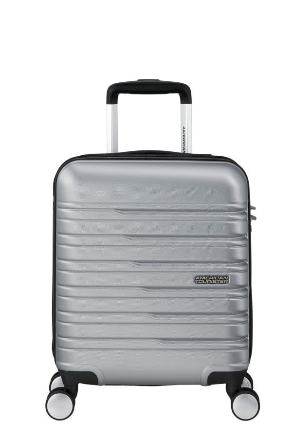 American Tourister underseat cabinlaukku/ 4 pyörää, hopea 45cm