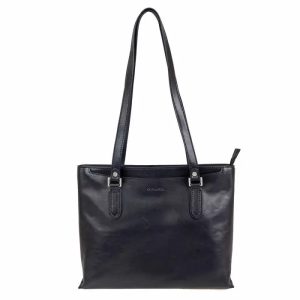 Gianni Contti Aitoa Nahkaa olkalaukku, Musta 913170