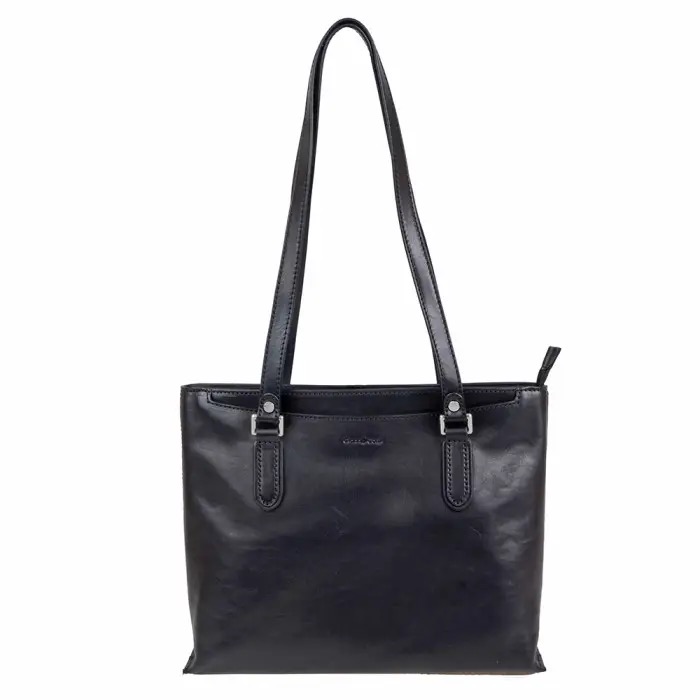 Gianni Contti Aitoa Nahkaa olkalaukku, Musta 913170