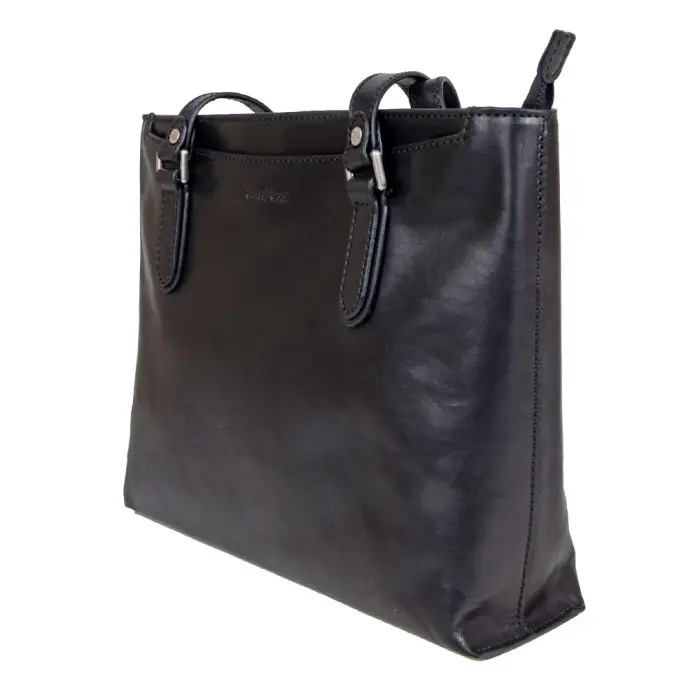 Gianni Contti Aitoa Nahkaa olkalaukku, Musta 913170 - Image 2