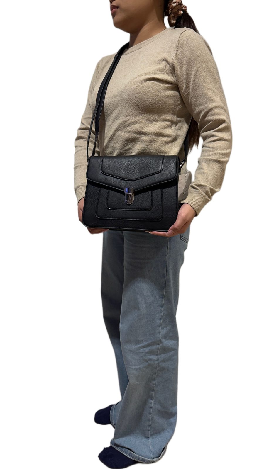 Pigeon Collection olkalaukku solkilukolla , musta - Image 7