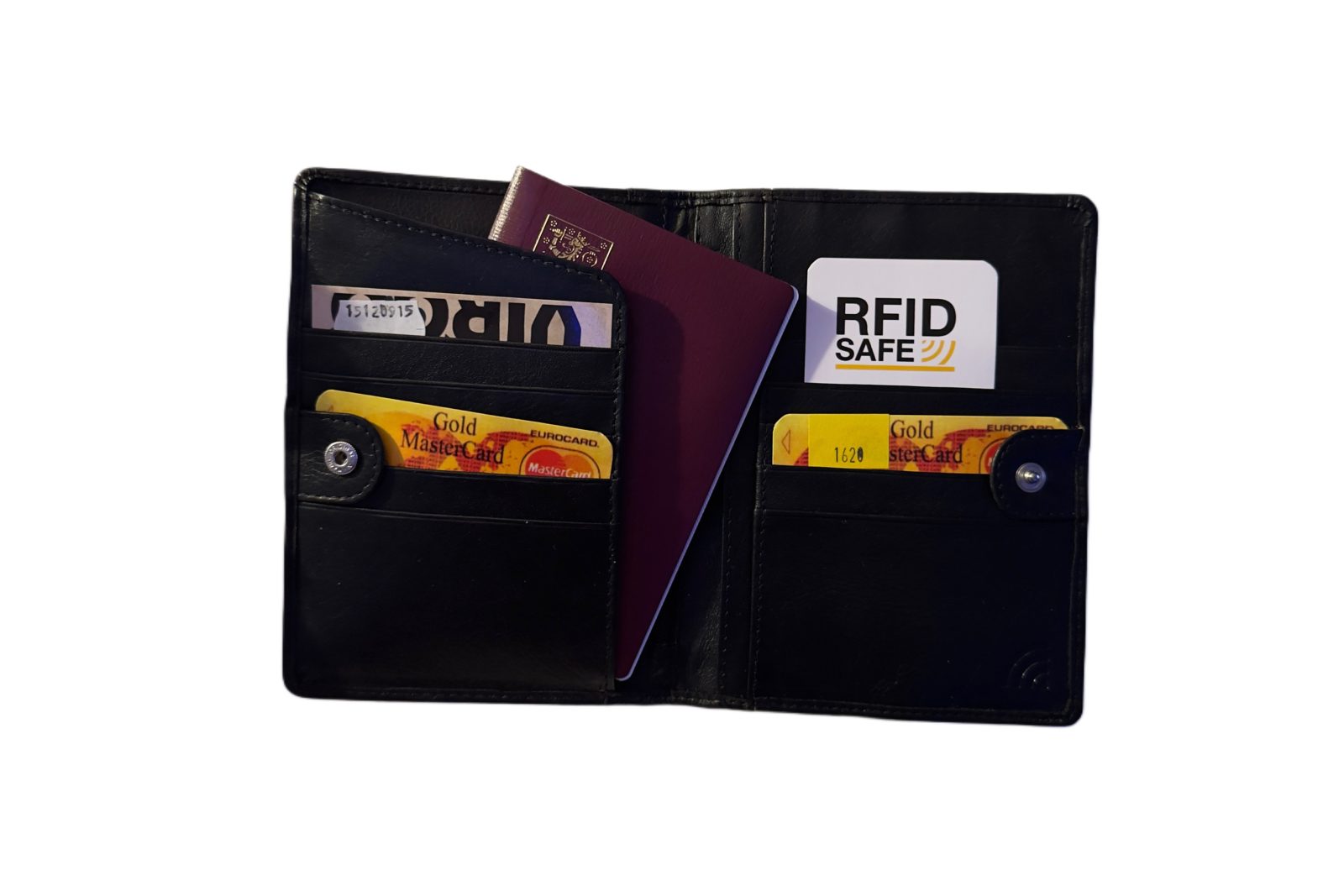 Virgo Passilompakko RFID-suojattu, musta 1620 - Image 2