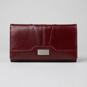 Grando nahkalompakko kehyksellä | viininpunainen 6103