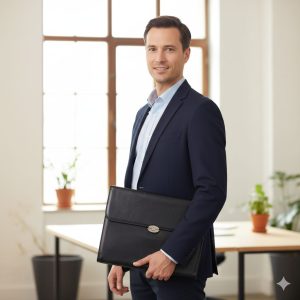 Bagmakers kotimainen asiakirjasalkku – italialaista vesipuhvelinnahkaa, musta