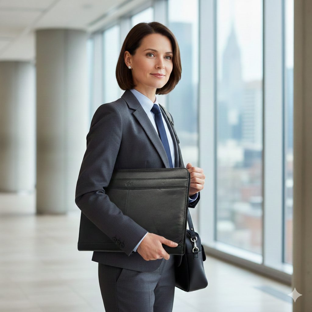 Virgo nahkainen asiakirjasalkku musta ,043 - Image 2