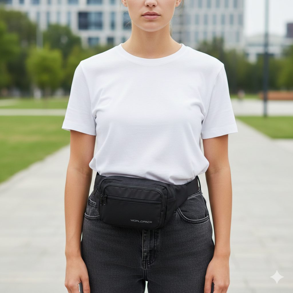 Worldpack tilava vyölaukku, musta - Image 2