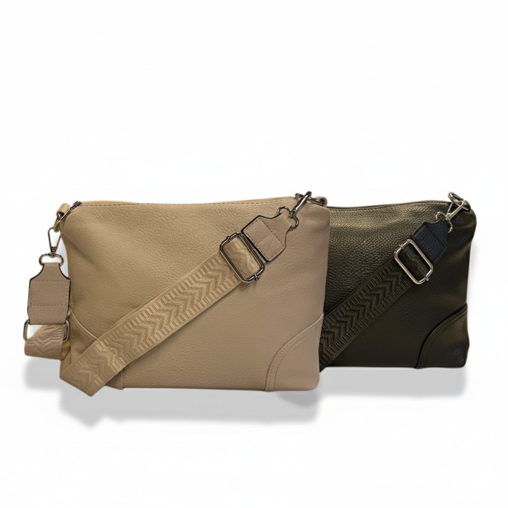 olkalaukku leveällä hihnalla