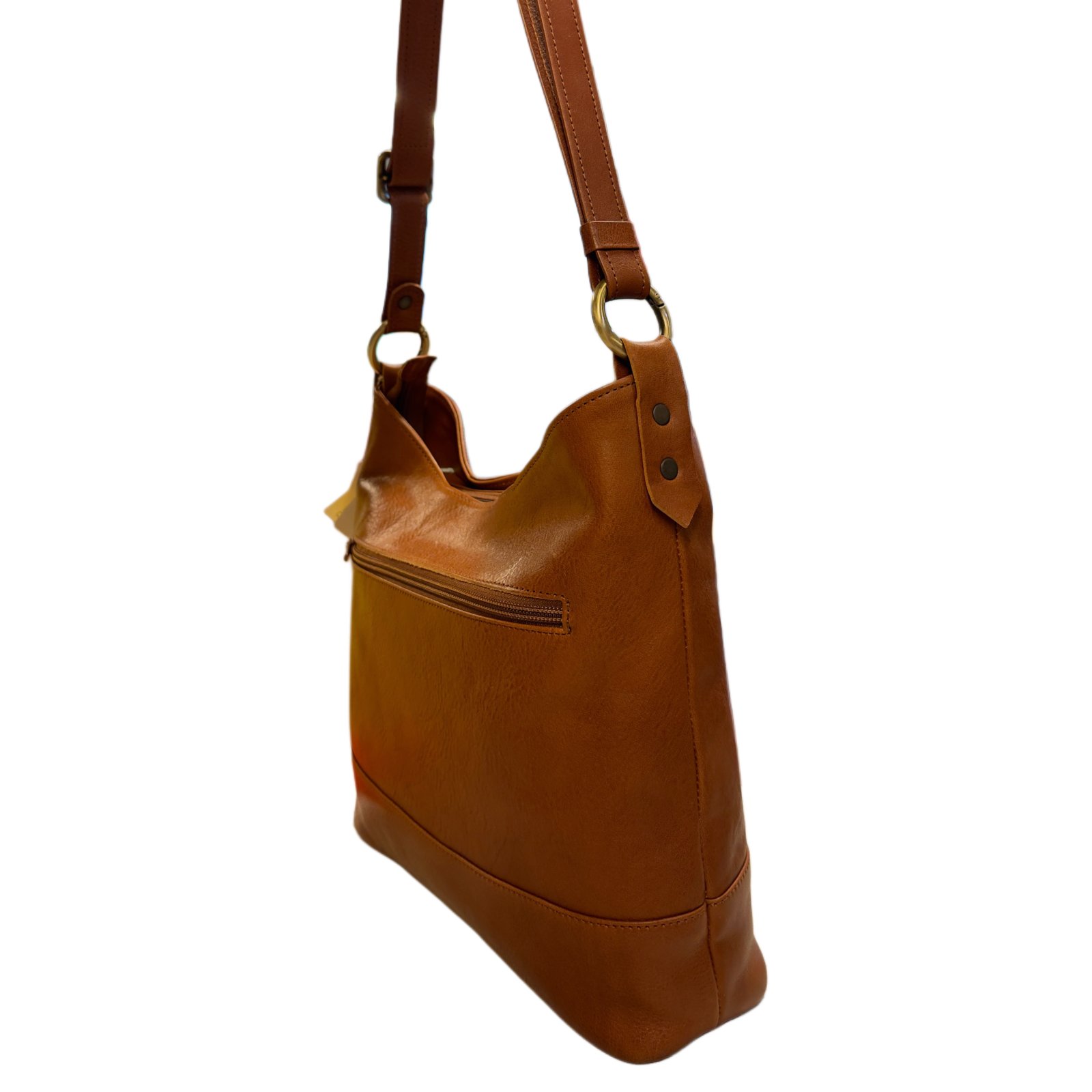 Okay's kotimainen Annikki nahkalaukku, konjakki - Image 3