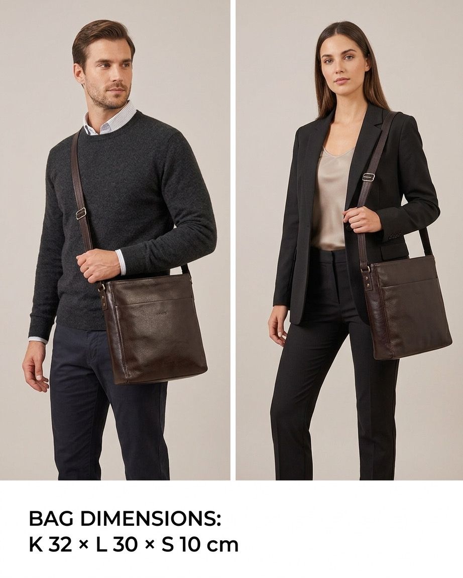 Okay's kotimainen nahkalaukku t.ruskea, 668 - Image 2