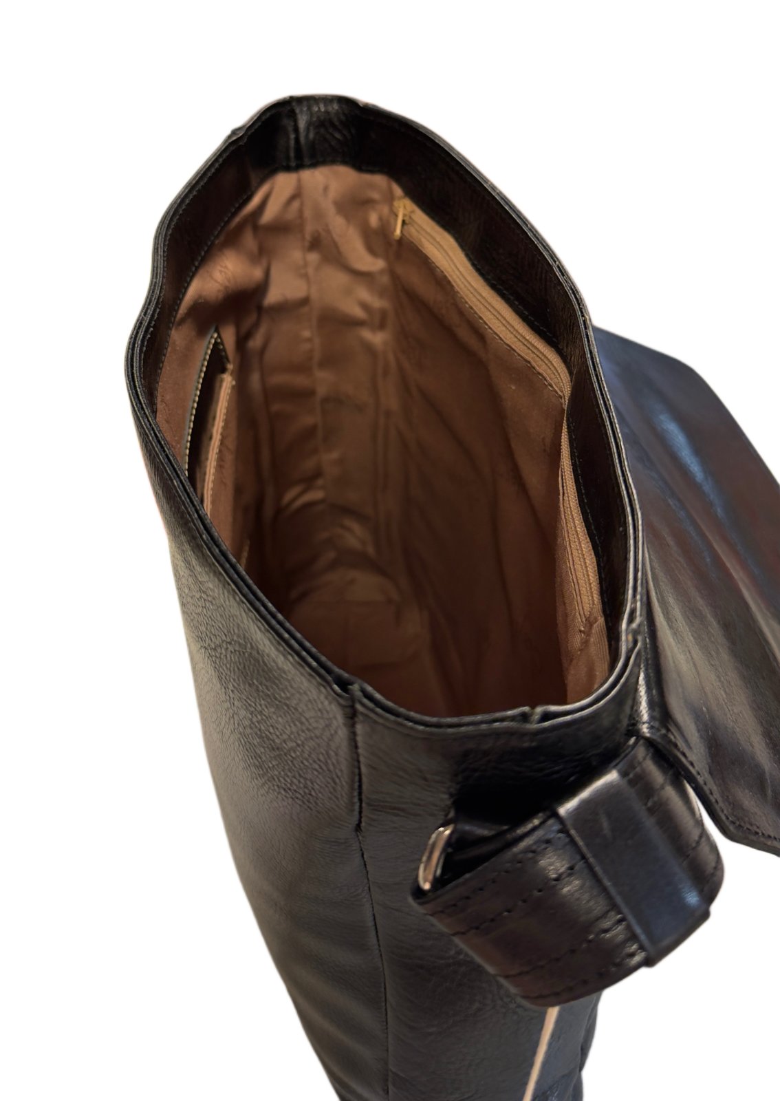 Okay's kotimainen Nahkalaukku läpällä musta, 667 - Image 5