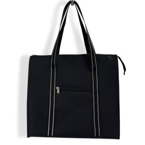 Bagmakers Kotimainen ostoskassi heijastinolkahihnalla,musta 315H