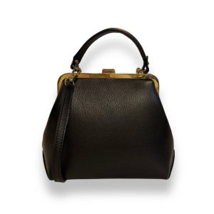 Alex&Co naisten nahkainen kehyslaukku musta