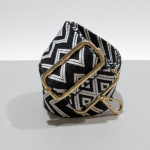 Chevron kuvio musta/valkoinen olkahihna