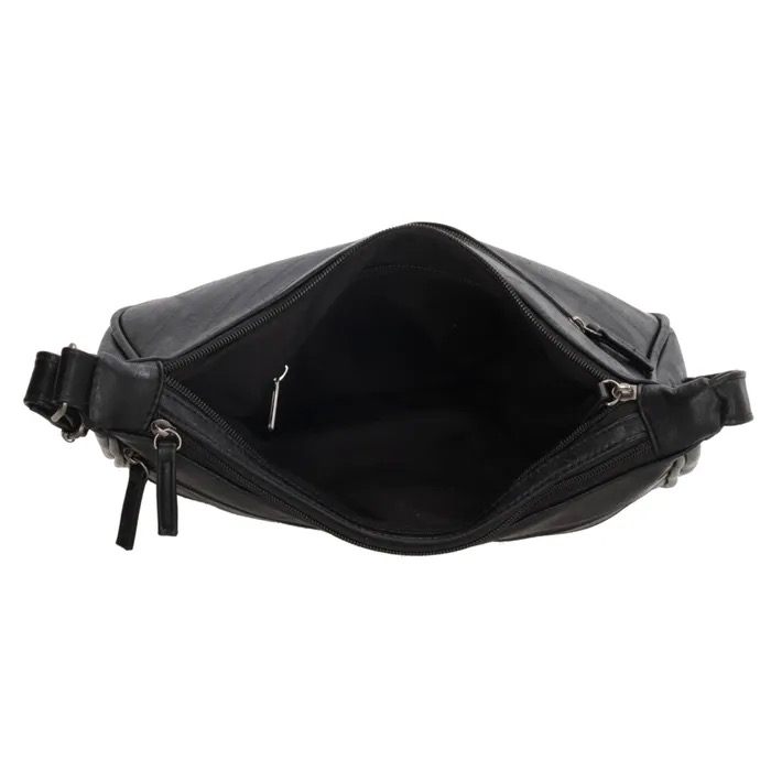 Beagles olkalaukku useilla vetoketjutaskuilla / Musta, 20344 - Image 3