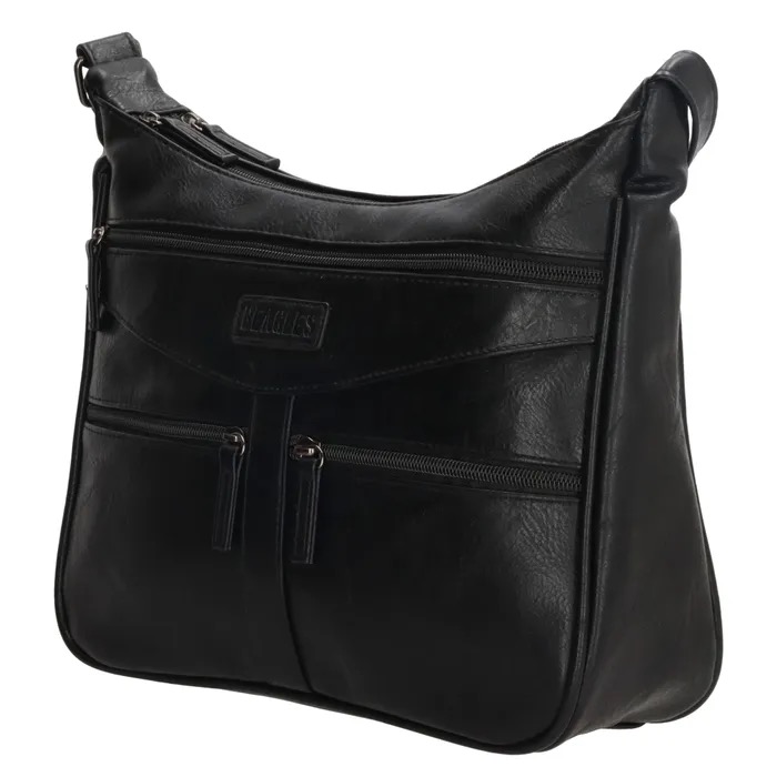 Beagles olkalaukku useilla vetoketjutaskuilla / Musta, 20344 - Image 5