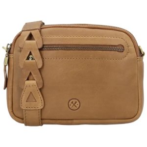 Hide & stitches daydreamer naisten nahka olkalaukku / Konjakki