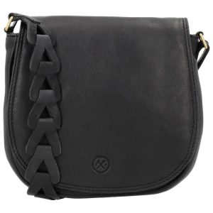 Hide&stitches musta läppälaukku/ olkalaukku säädettävällä hihnalla