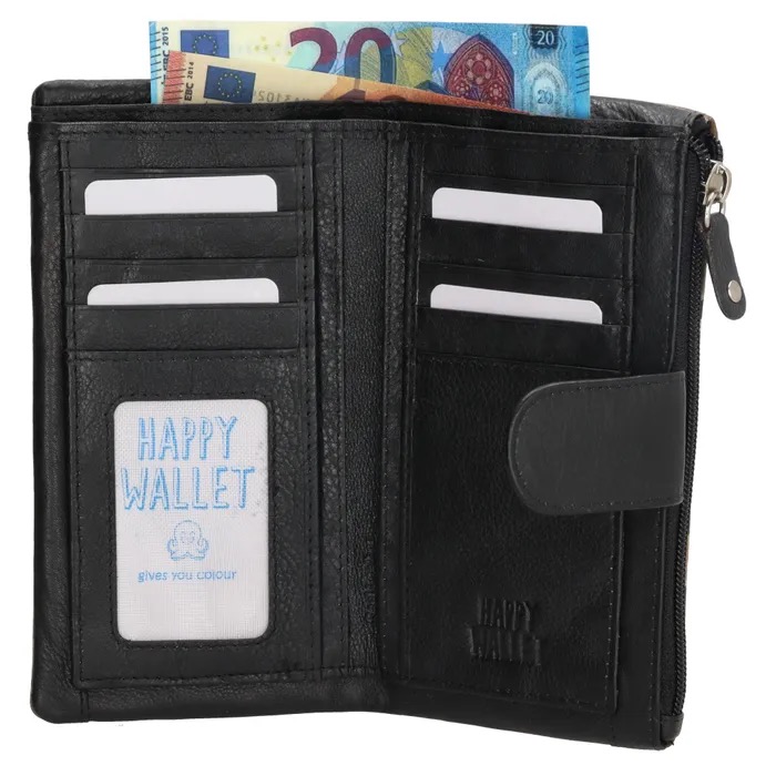 Happy Wallet Käsinmaalattu nahkalompakko RFID-suojattu - Image 3