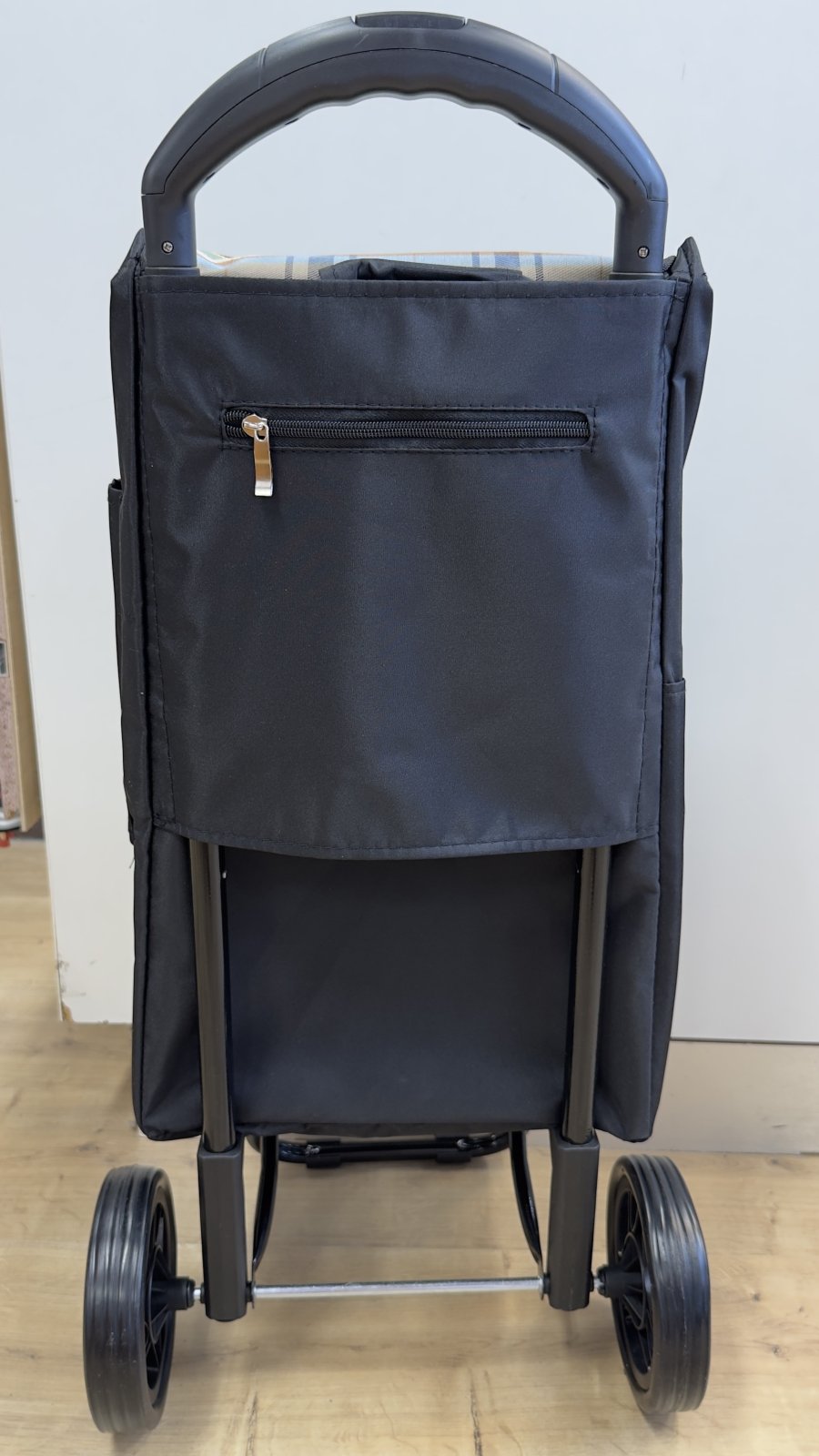 Zhopper ostoskärry säädettävä aisa 73cm, beige ruutu - Image 3