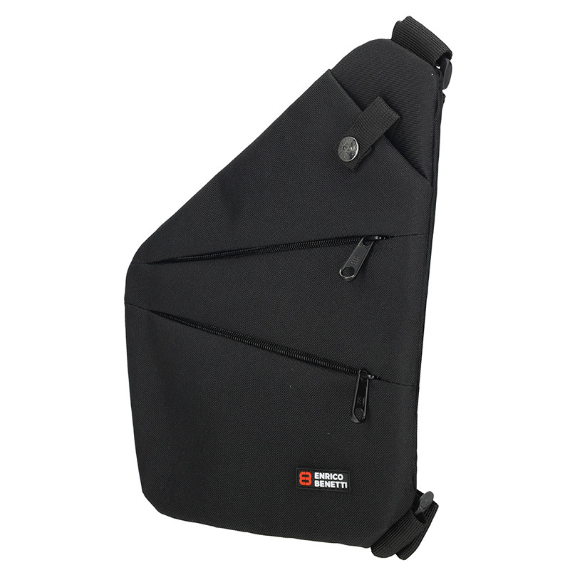 Enrico Benetti Moderni miesten crossbody-laukku | Kevyt rintareppu, musta - Image 3