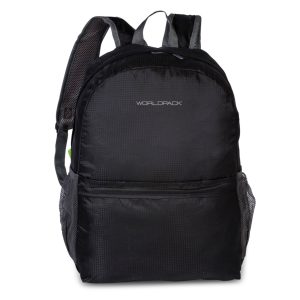 Worldpack taitettava reppu 16L, musta