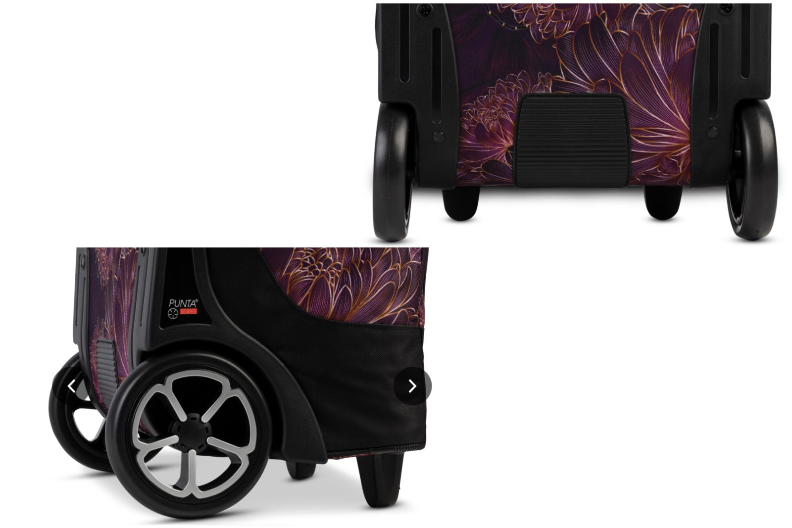 Punta Big Wheel vetolaukku 40L | violetti kukkakuvio - Image 5
